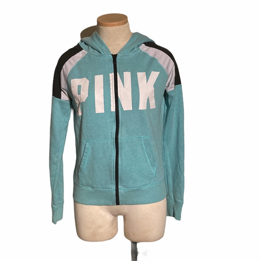 Victoria's Secret PINK Full Zip Blue Hoodie